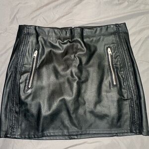 Express Black Faux Leather Mini Skirt
